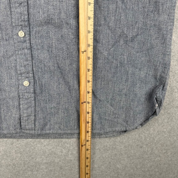 Flint and Tinder Shirt Mens 3XL Blue Selvedge Chambray Slim Fit Long Sleeve - Picture 12 of 13